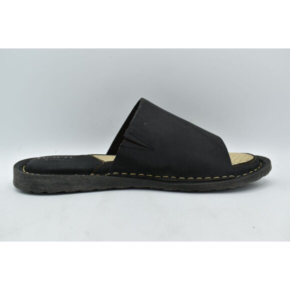Born Mens Size 8 Leeward Black Full Grain Leather Slip On Slide‎ Sandals Shoes main image 7